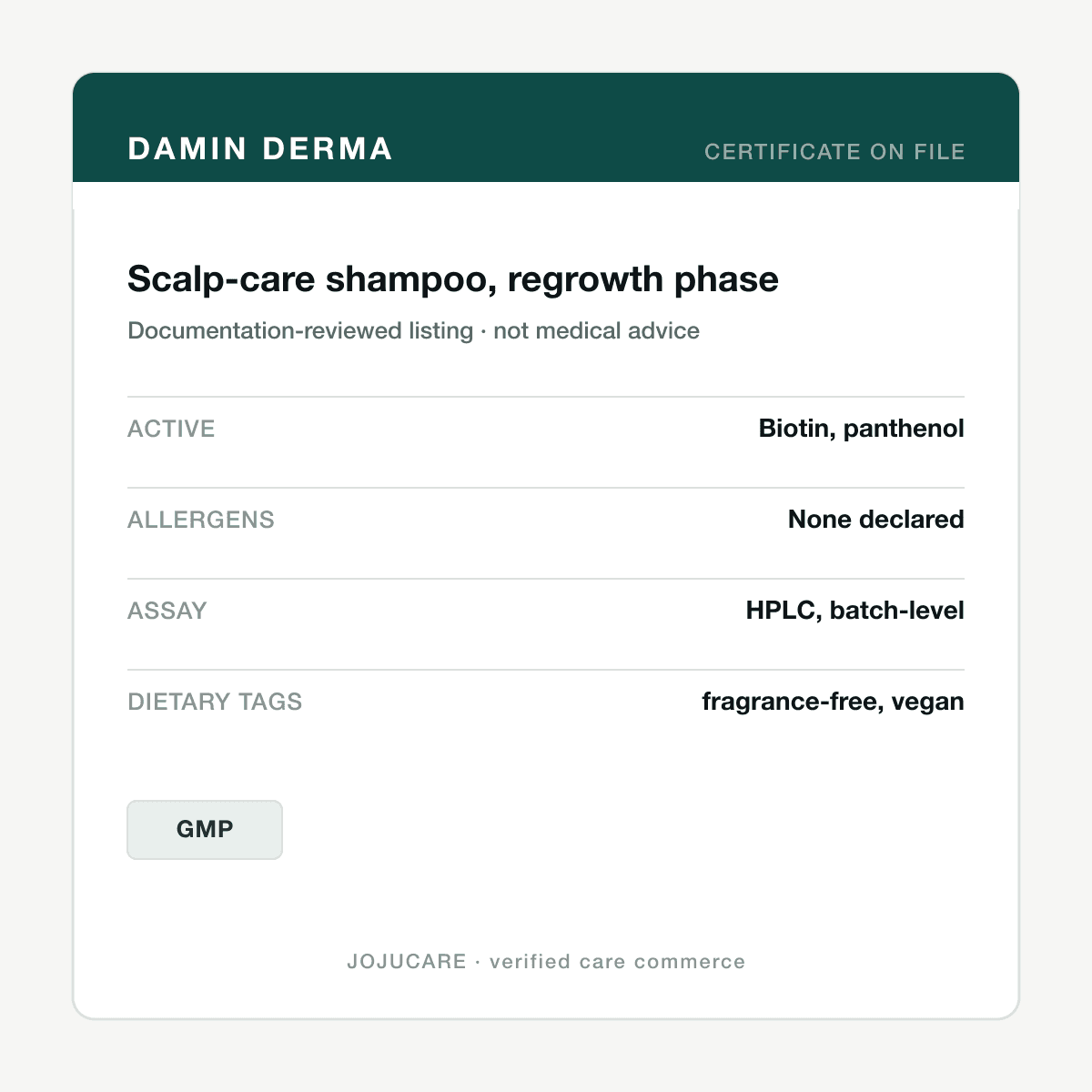 Scalp-care shampoo for hair regrowth phase